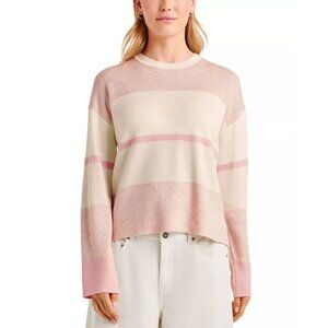 188$ Splendid Georgie Striped Sweater Drop Shoulder Long Sleeves Size XS Pink